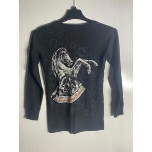 Wild Horse Saloon Shirt Women M Biker Long Sleeve